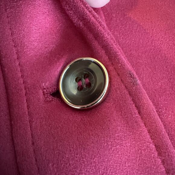 Chico's Faux Suede Lightweight Jacket Sz 3 US XL Fuchsia Pink Office Feminine - Picture 5 of 11